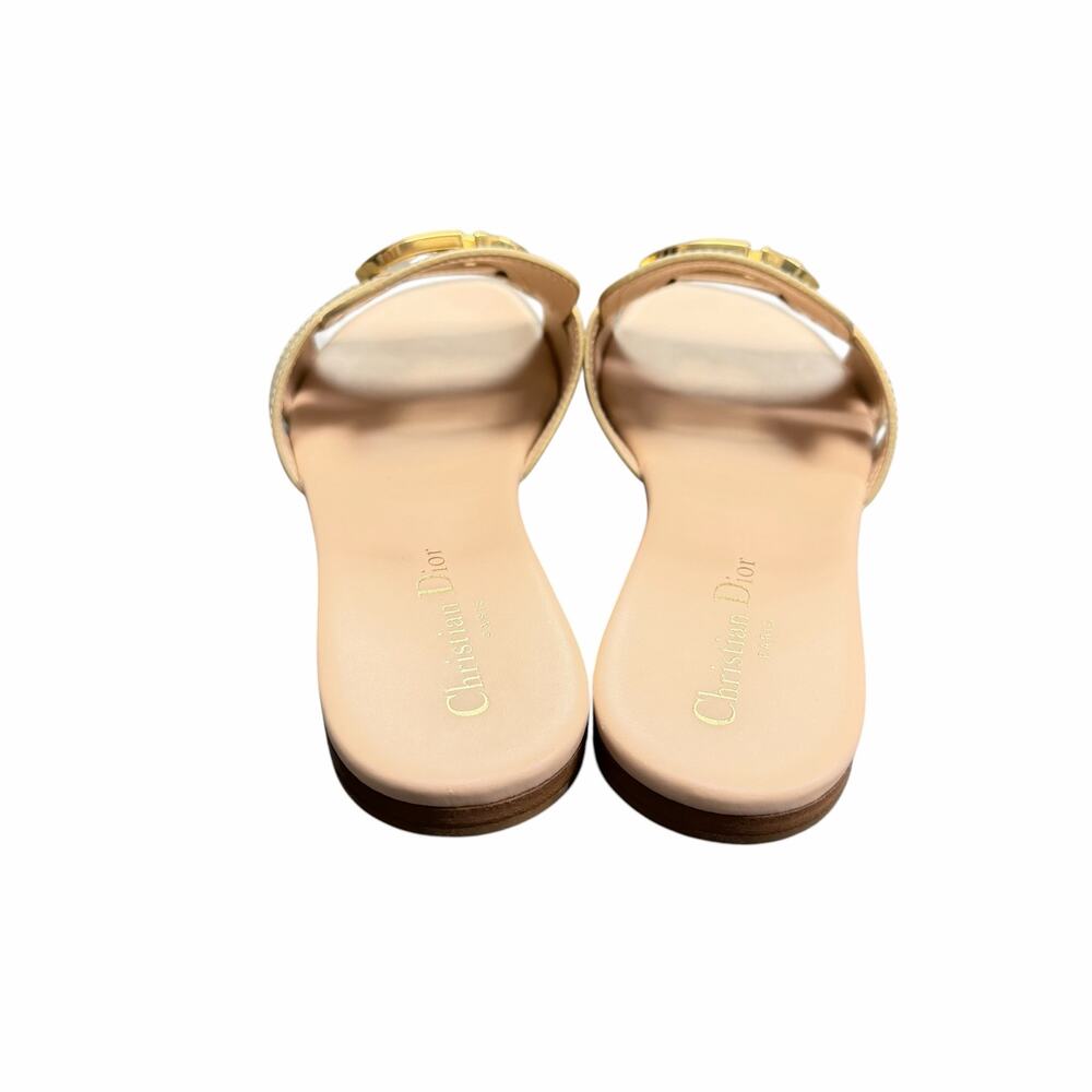 NEW Christian Dior 30 Montaigne Slide Sandal Platinum Gold Womens 38.5 / US 8.5 - Picture 9 of 13